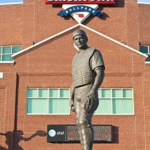 Johnny Bench Statue Print - Bricktown, Oklahoma City, USA Johnny Bench Statue Print - Bricktown, Oklahoma City, USA