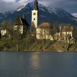 Lake Bled Print - A serene Slovenian lake scene Lake Bled Print - A serene Slovenian lake scene