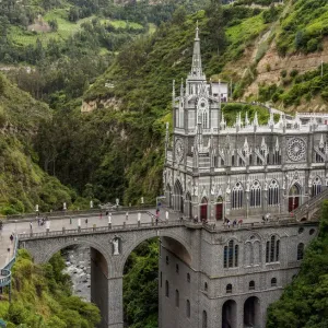 Elevated View Print of Las Lajas Sanctuary Elevated View Print of Las Lajas Sanctuary
