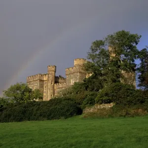 19th Century Lews Castle Print with Rainbow 19th Century Lews Castle Print with Rainbow