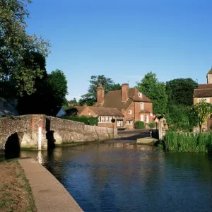 Medieval Bridge Print, Eynsford River Darent Scene Medieval Bridge Print, Eynsford River Darent Scene