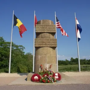 WorldInPrint Print: Pegasus Bridge Memorial Stele, Normandy WorldInPrint Print: Pegasus Bridge Memorial Stele, Normandy