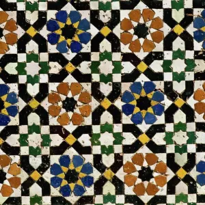 Mosaic Tilework Print of Zaouia Moulay Idriss Mosaic Tilework Print of Zaouia Moulay Idriss