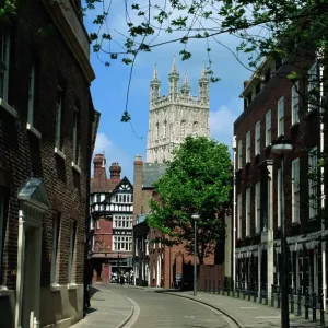 Gloucester Old Town Print: Cathedral Scene Gloucester Old Town Print: Cathedral Scene