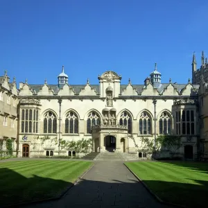Oriel College Front Quad Print, Oxford University Oriel College Front Quad Print, Oxford University