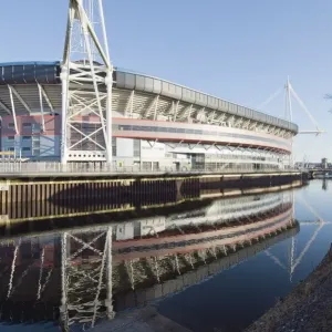 Reflection of Millennium Stadium Print, Cardiff, Wales Reflection of Millennium Stadium Print, Cardiff, Wales