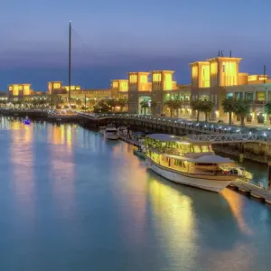 Souk Shark Mall and Kuwait Harbour Print, Kuwait City Dusk Souk Shark Mall and Kuwait Harbour Print, Kuwait City Dusk