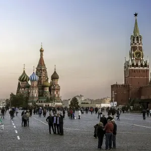 Moscow's Red Square Print: St. Basil's Cathedral and the Kremlin