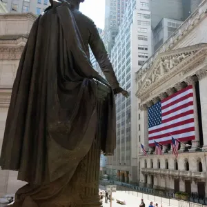 Print of Statue of George Washington in front of Federal Hall, Manhattan Print of Statue of George Washington in front of Federal Hall, Manhattan
