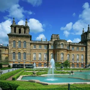 Water Fountain and Statue Print, Blenheim Palace Garden