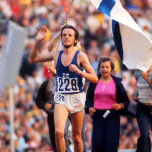 Lasse Viren Completes 5000m/10000m Double at Munich Olympics Print Lasse Viren Completes 5000m/10000m Double at Munich Olympics Print
