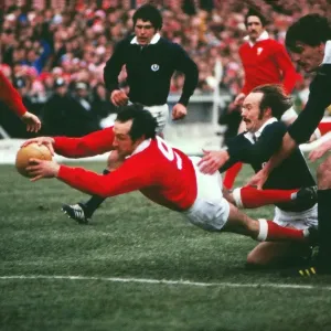 Gareth Edwards Scores Last Try for Wales Print
