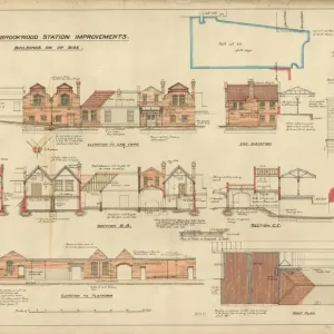 Brookwood Station Up Side Buildings Print [1903]