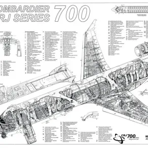 Bombardier CRJ-700 Schnittposter