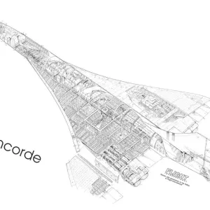 Concorde First Cutaway Drawing Print Concorde First Cutaway Drawing Print