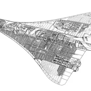 BAe Concorde Cutaway Drawing Print BAe Concorde Cutaway Drawing Print