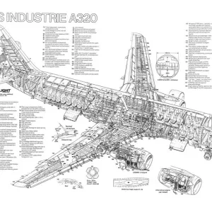 Airbus A320-100 Cutaway Print Airbus A320-100 Cutaway Print