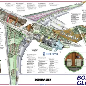Bombardier 5000 Print Cutaway Poster Bombardier 5000 Print Cutaway Poster