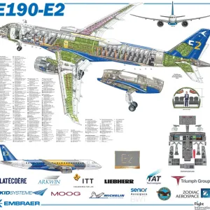 Embraer E190-E2 Cutaway Print Embraer E190-E2 Cutaway Print