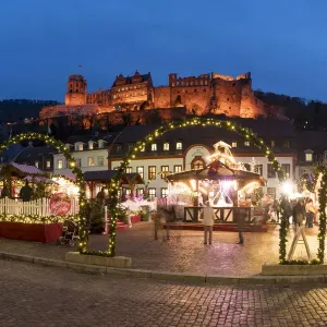Christmas Market Print on Karls Square Heidelberg Christmas Market Print on Karls Square Heidelberg
