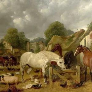 Horses in a Paddock Print, Oil on Canvas Horses in a Paddock Print, Oil on Canvas