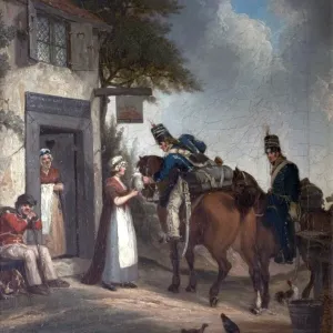 Print of Soldiers Refreshing with Oil on Canvas Print of Soldiers Refreshing with Oil on Canvas