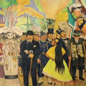 Diego Rivera Mural Print featuring Young Artist and Frida Kahlo Diego Rivera Mural Print featuring Young Artist and Frida Kahlo