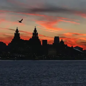 The Sun Rises Over Liverpool Print The Sun Rises Over Liverpool Print