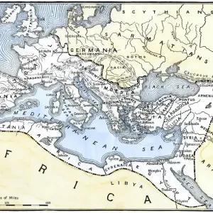 Hand-colored Print of the Roman Empire Map Hand-colored Print of the Roman Empire Map