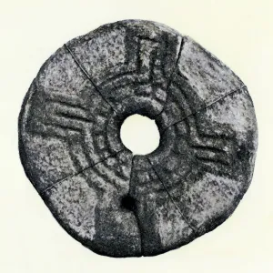 Print of Sun-wheel Carved on a Quern Stone Print of Sun-wheel Carved on a Quern Stone