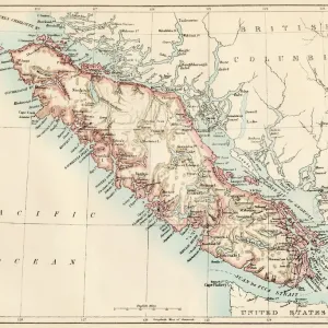1870s Vancouver Island Map Print 1870s Vancouver Island Map Print