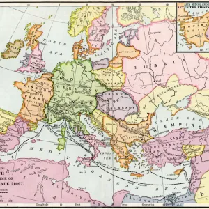Print of Medieval Europe at the start of the Crusades, 1097 AD Print of Medieval Europe at the start of the Crusades, 1097 AD