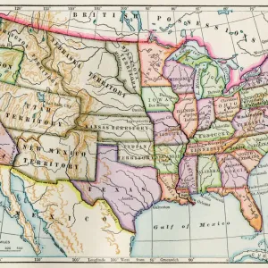 1860 United States Territories Print 1860 United States Territories Print