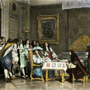 Louis XIV et Molière prenant le petit déjeuner. Louis XIV et Molière prenant le petit déjeuner.