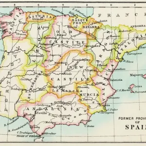 Traditional Provinces of Spain Color Print Traditional Provinces of Spain Color Print