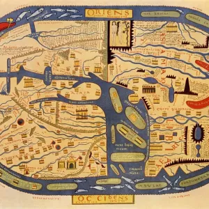 Flat Earth Map Print - 19th Century Lithograph Reproduction