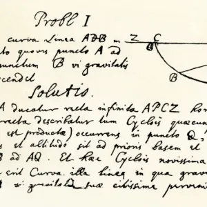 Isaac Newton's Brachystochrone Solution Print Isaac Newton's Brachystochrone Solution Print