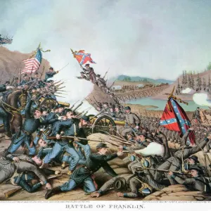 Print of the Battle of Franklin, 30 November 1864 Lithograph Print of the Battle of Franklin, 30 November 1864 Lithograph