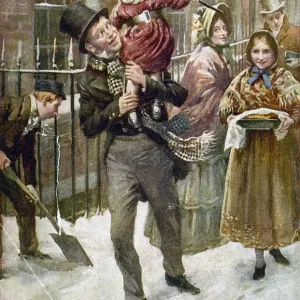 1920 Print of Bob Cratchit and Tiny Tim from A Christmas Carol 1920 Print of Bob Cratchit and Tiny Tim from A Christmas Carol