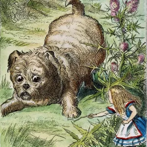 Enlarged Print of Alice Encountering the Large Puppy from 1865 Edition Enlarged Print of Alice Encountering the Large Puppy from 1865 Edition
