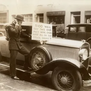 Black and White Print of a Man Selling His Roadster Black and White Print of a Man Selling His Roadster