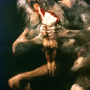 Print of Goya's Saturn Devouring a Son, oil on canvas Print of Goya's Saturn Devouring a Son, oil on canvas