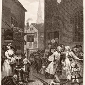 Hogarth's Noon Print, a Steel Engraving from 1738 Hogarth's Noon Print, a Steel Engraving from 1738