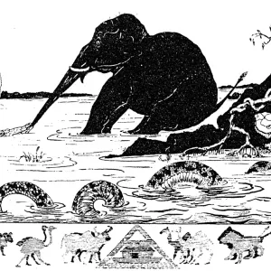 Print of The Elephants Child from Just So Stories Print of The Elephants Child from Just So Stories