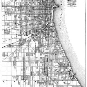 Chicago Print, 1874 Line Engraving Chicago Print, 1874 Line Engraving