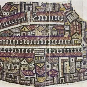 Madaba Mosaic Map Print, 6th Century Madaba Mosaic Map Print, 6th Century