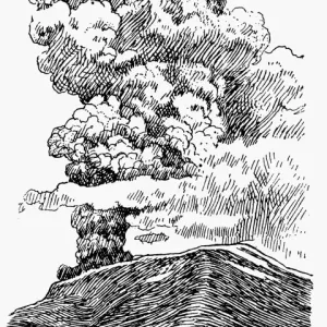 Cauliflower Clouds Print, Pen-and-ink Drawing Cauliflower Clouds Print, Pen-and-ink Drawing