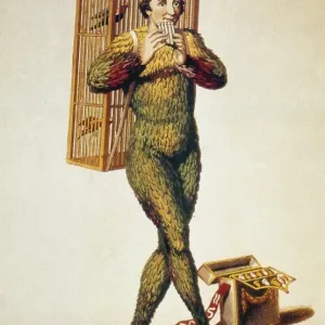 Print of Papageno from Mozart's The Magic Flute, 1791