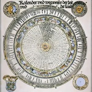 Roman Julian Calendar Print, 1520 German broadside