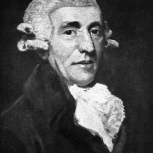 FRANZ JOSEPH HAYDN (1732-1809). Compositore austriaco. Olio su tela, 1791, di John Hoppner.